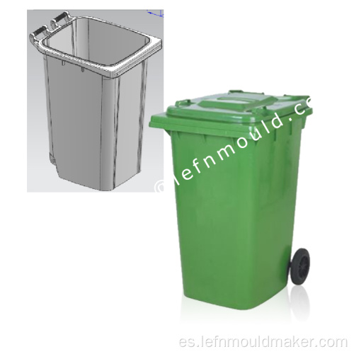 molde cubo de basura 660 litros cubo de basura inyección de molde de plástico